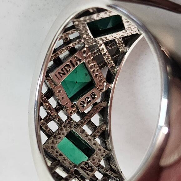 Nicky Butler Silver Weave Ring 6.5 Romantic Vtg Designer Green Chalcedony 925 - Picture 6 of 8